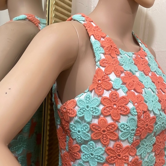 Lilly Pulitzer Floral Sleeveless Dress in Blue and Orange - Picture 6 of 16